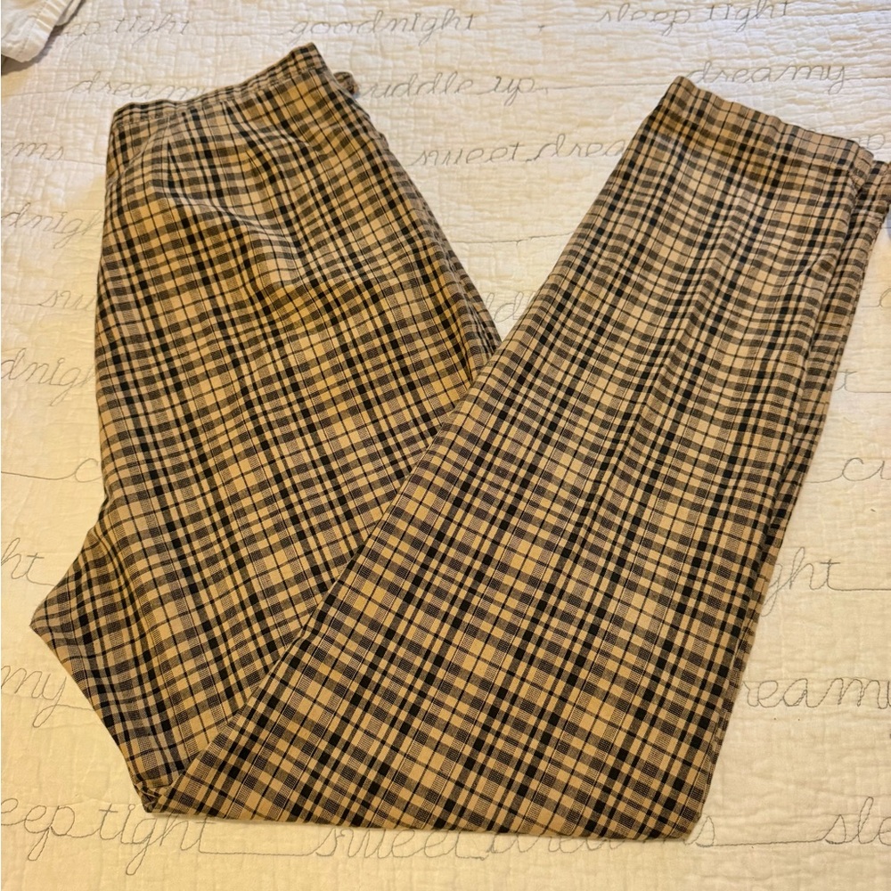 Vintage 90s Y2K Plaid Women’s High-waist Trousers, Size 8